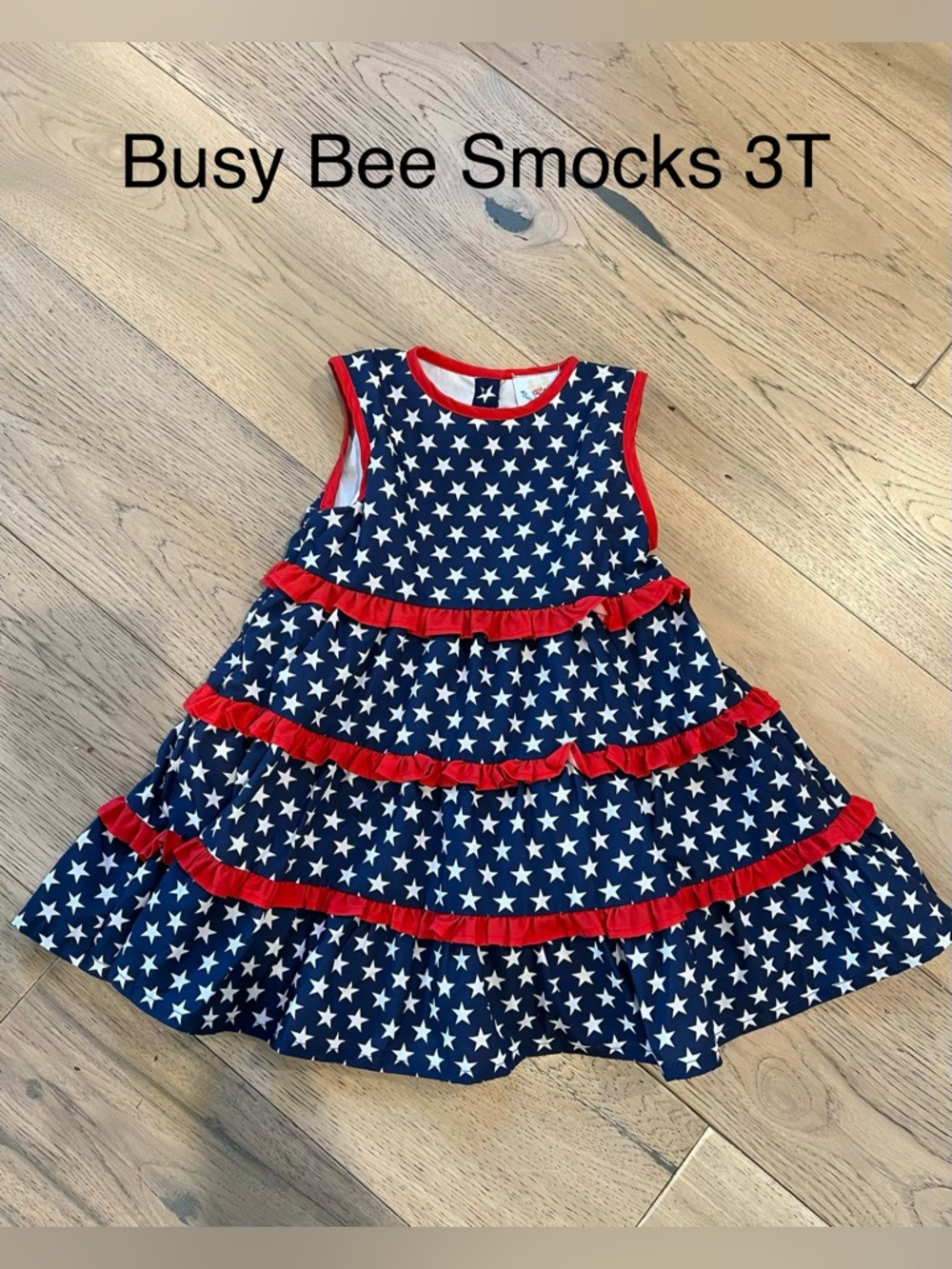 Busy Bee Smocks Patriotic Dress